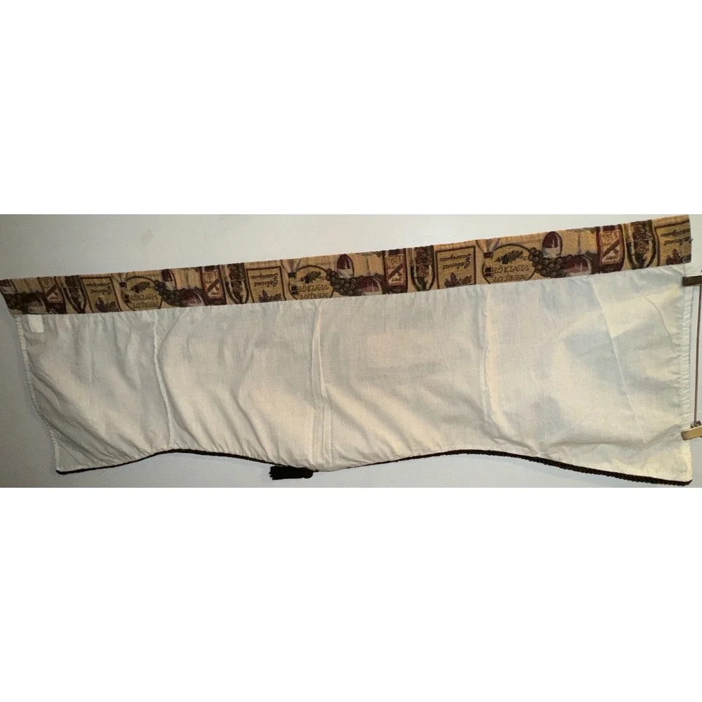 JC Penny Home Collection Valance Grape & Wine Tapestry Wine Set Of 4 51 X 18